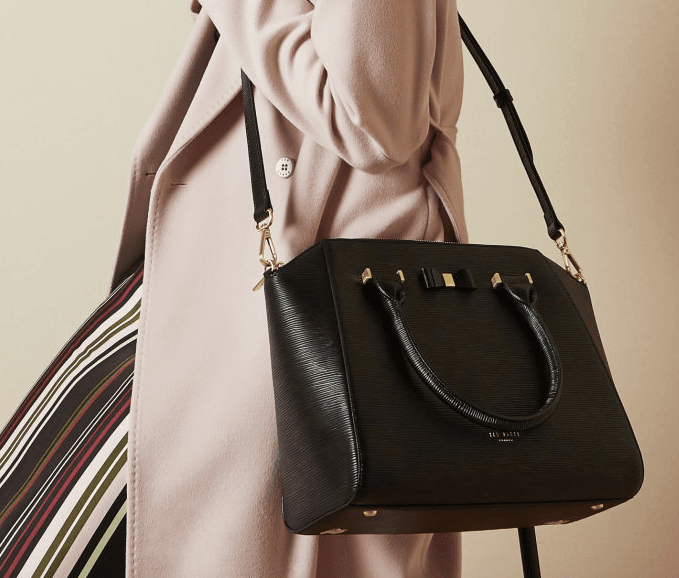 bag, ted baker, handbag, rose gold, black, classy, designer bag